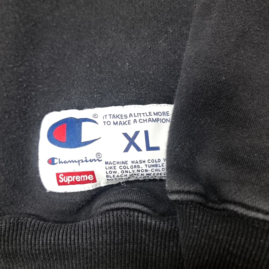 챔피온 x 슈프림 후드티 블랙 XL 상품이미지3