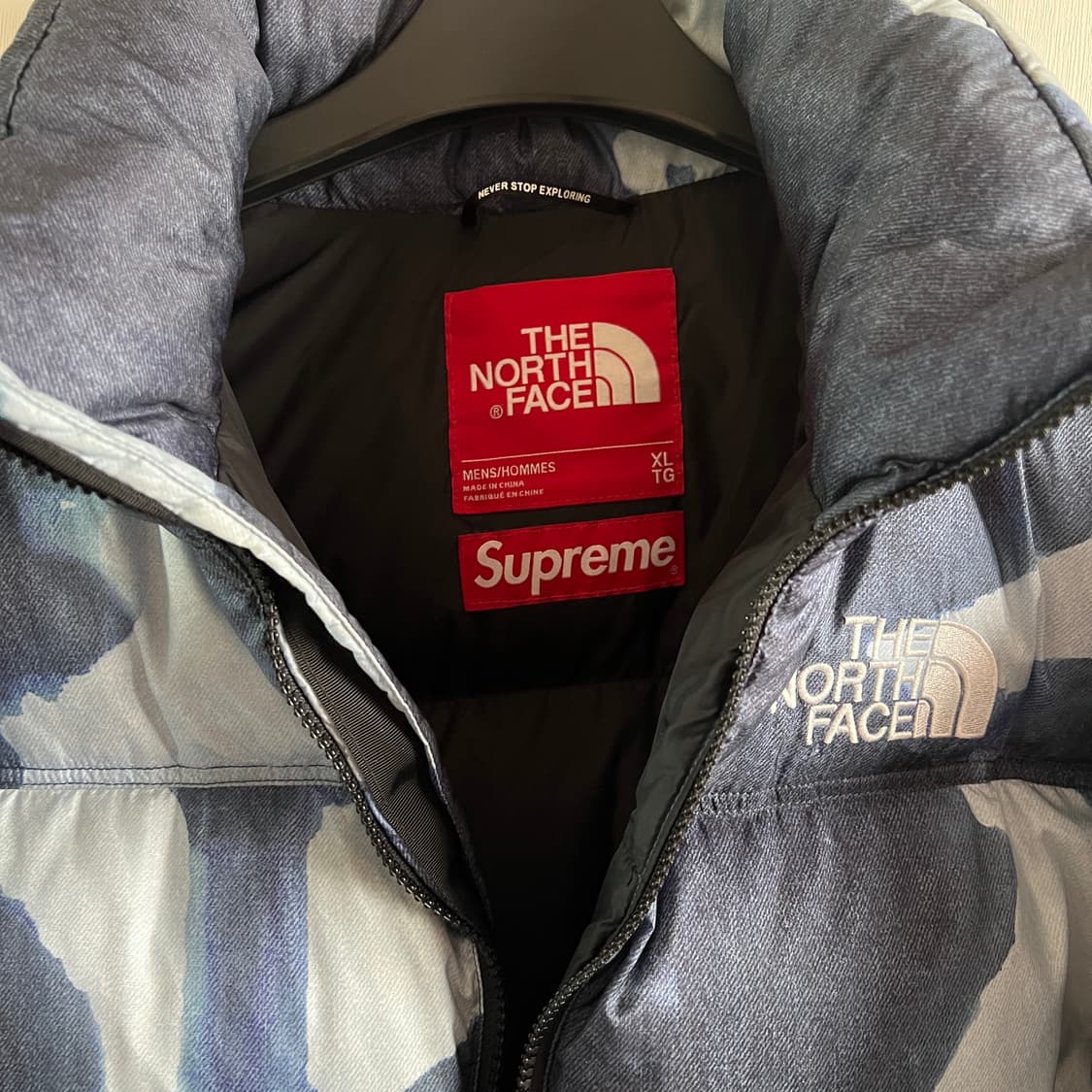 XL 슈프림 X  노스페이스 블리치드 눕시 패딩  상품이미지4