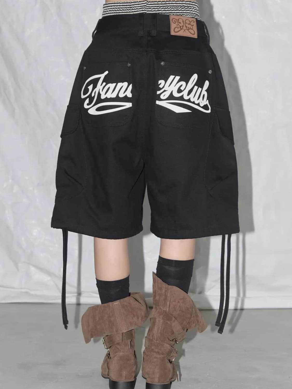 팬시클럽 카고 레터링 버뮤다 팬츠 (BLACK) F25QD8 상품이미지1