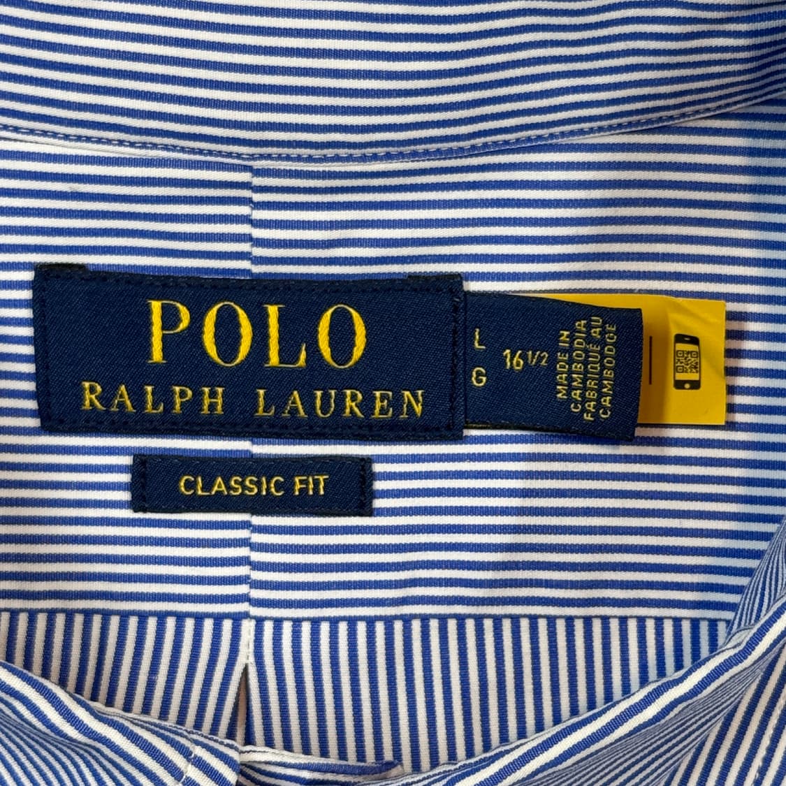 L) 폴로 랄프로렌 클래식핏 블루 스트라이프 포플린 셔츠 신형 상품이미지6