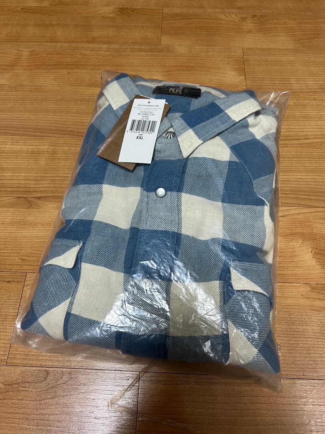 더블알엘 rrl 버팔로 웨스턴 셔츠 인디고 크림 상품이미지3