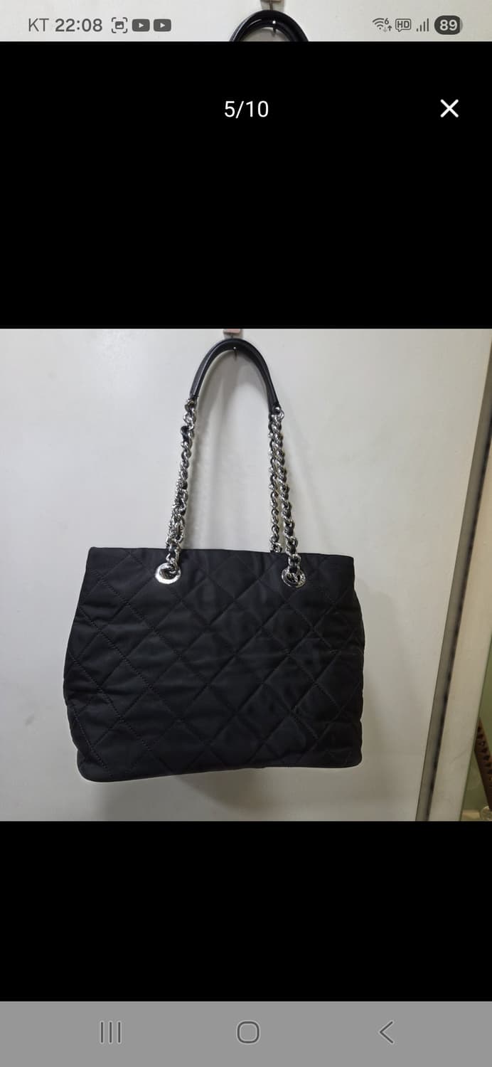 프라다 은장 체인 퀄팅 숄더 상품이미지5