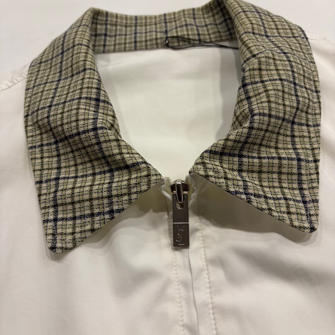 [110] YSL 입생로랑 체크 카라 화이트 자켓 B546 상품이미지4