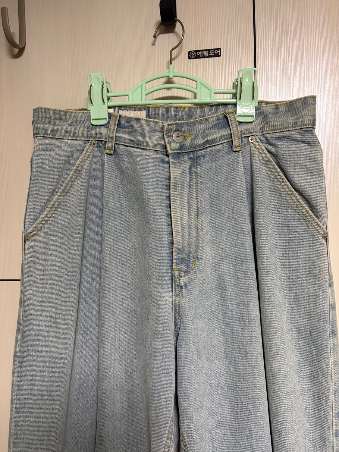 (리퍼브)유스 스트럭처 와이드 데님팬츠 라이트블루 M사이즈 판매 상품이미지4