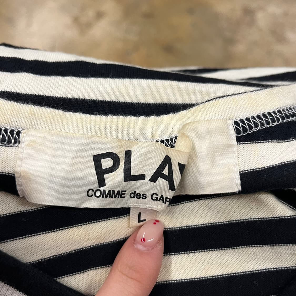 꼼데가르송 블랙 스트라이프 긴팔티셔츠 상품이미지5