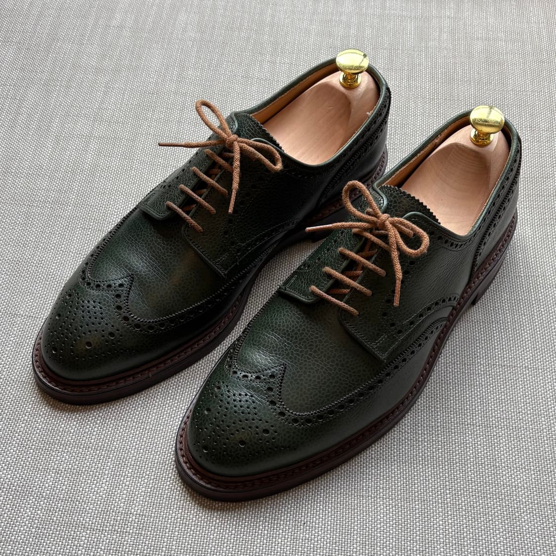 [UK9E] CROCKETT&JONES 체스트넛 그레인 브로그 윙팁 슈즈 상품이미지1