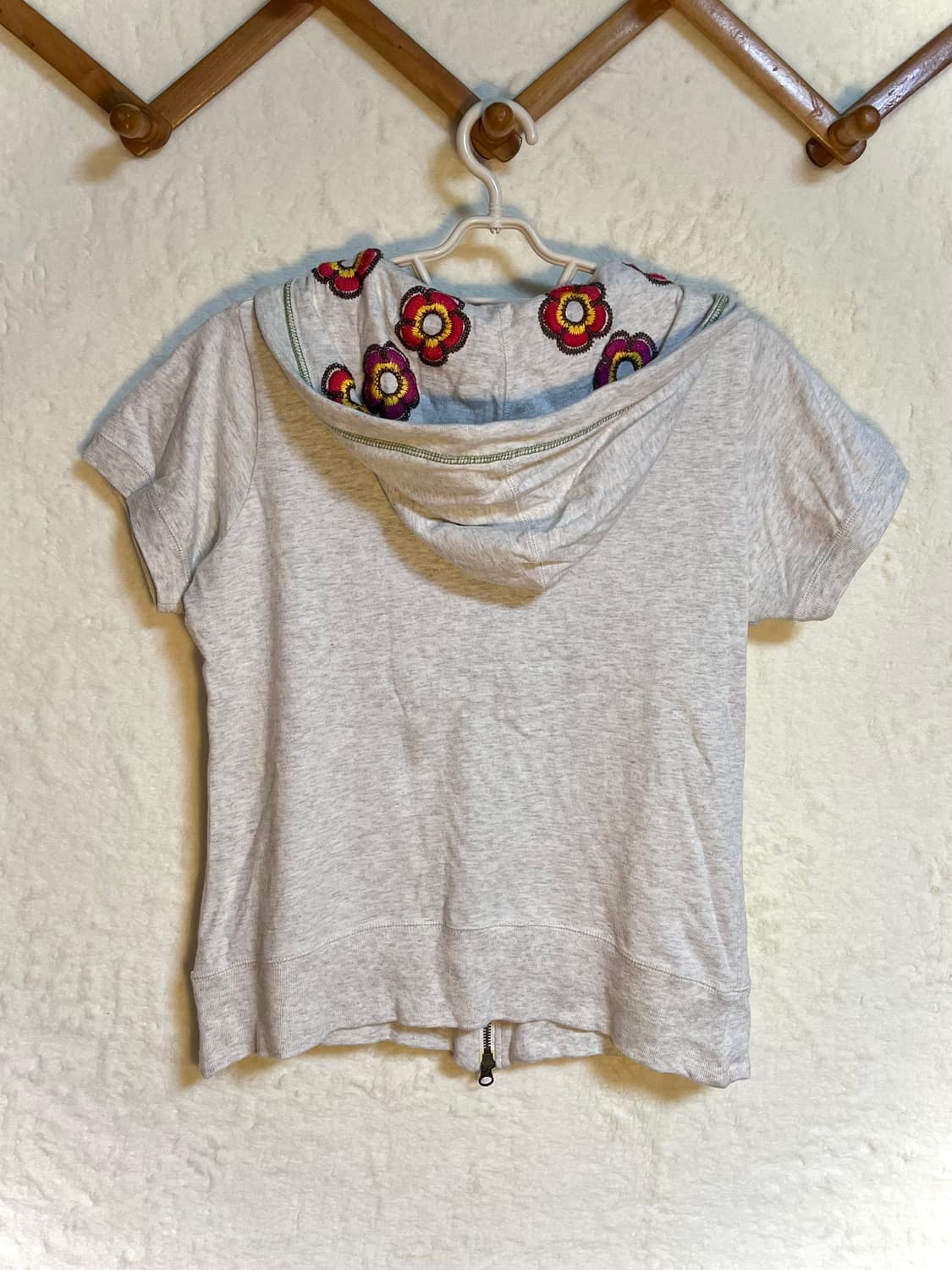 빈티지 히피 자수 반팔 후드 집업 상품이미지2