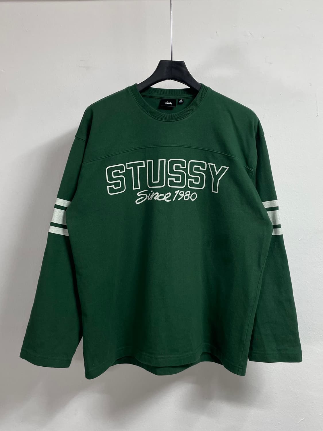 스투시 풋볼 크루 그린 롱슬리브 긴팔티 (on.610)    상품이미지1