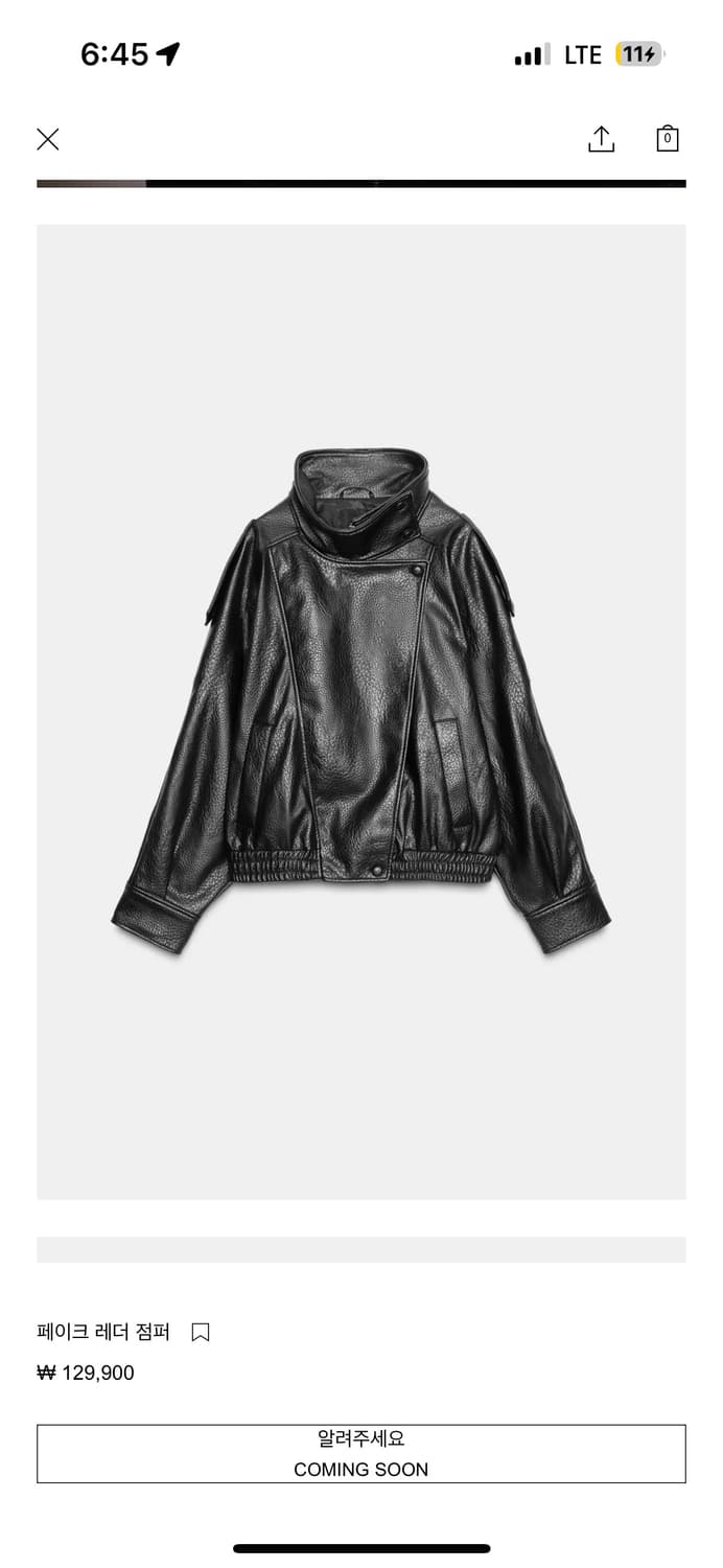 (새상품) 자라 페이크 레더 점퍼 XS 상품이미지1