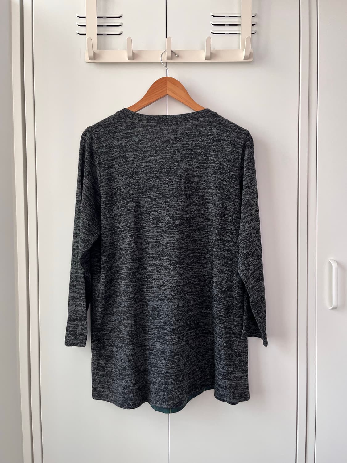 Noannu 체크 우드단추 바선생 레이어드 니트 상품이미지8