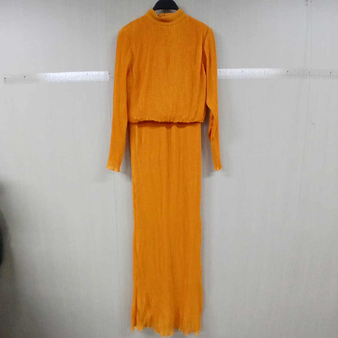 asos 주름 롱 원피스 오렌지 상품이미지1