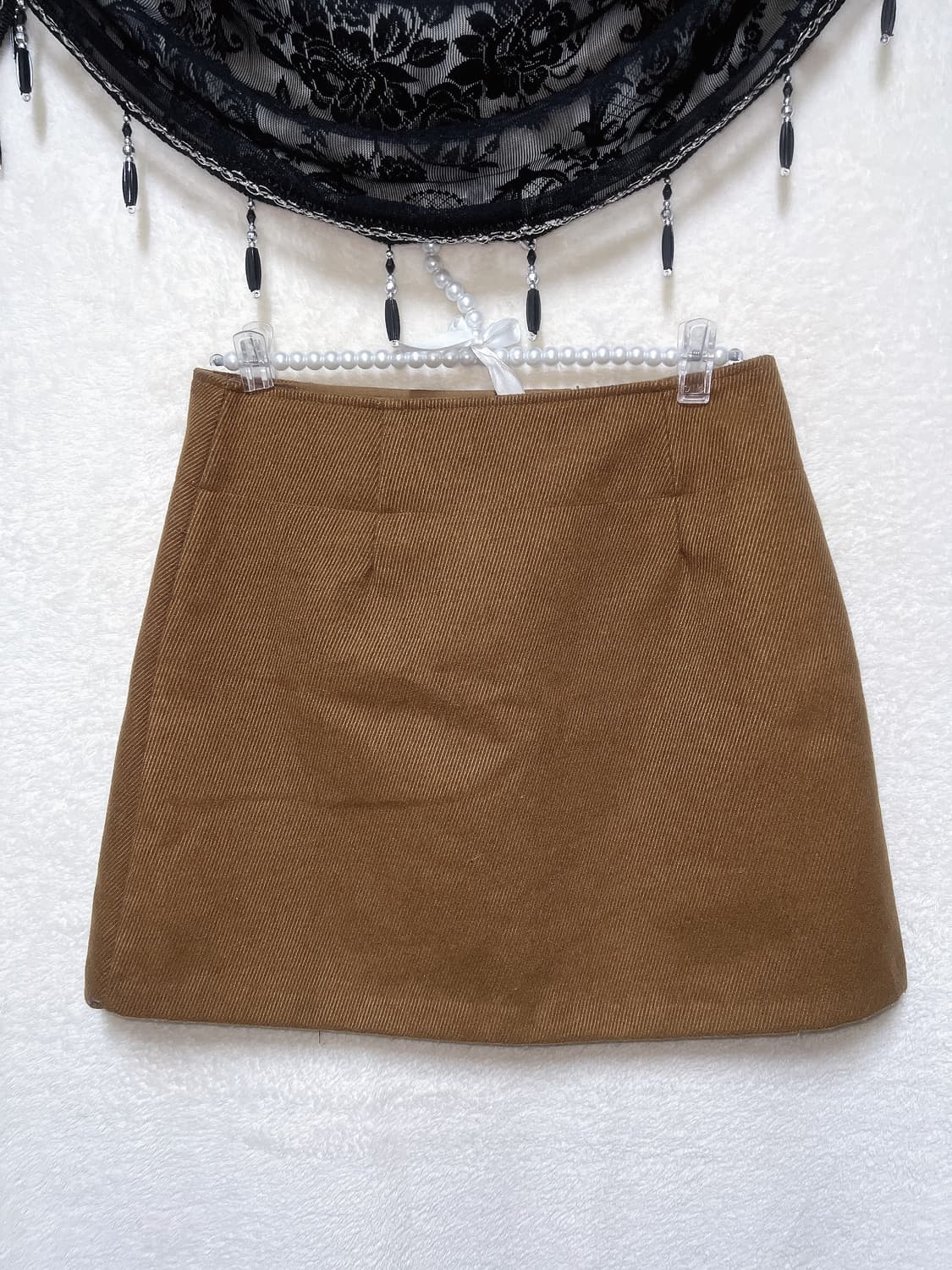 골덴 브라운 버튼 랩스커트 치마 라떼갸루 로맨틱 로걀 너드 오네 핀터 상품이미지5