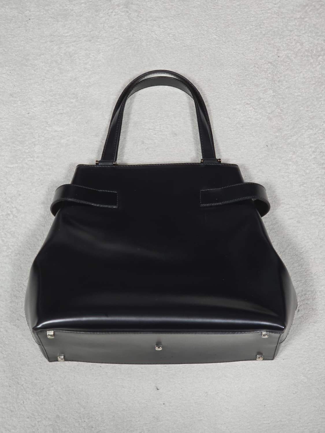 Ferragamo 페라가모 간치니 블랙 레더 토트백 상품이미지6