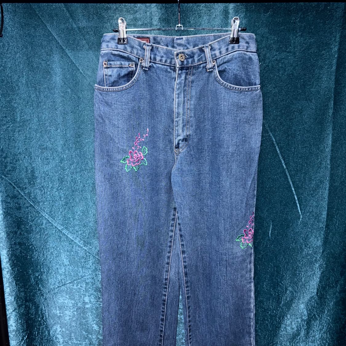 (30) 00s 에드윈 소프트진 플로럴 자수 데님 팬츠 상품이미지2