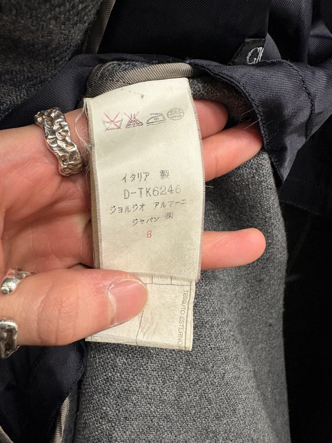 90's 조르지오 알마니 더블블레스티드 체크 코트 상품이미지6