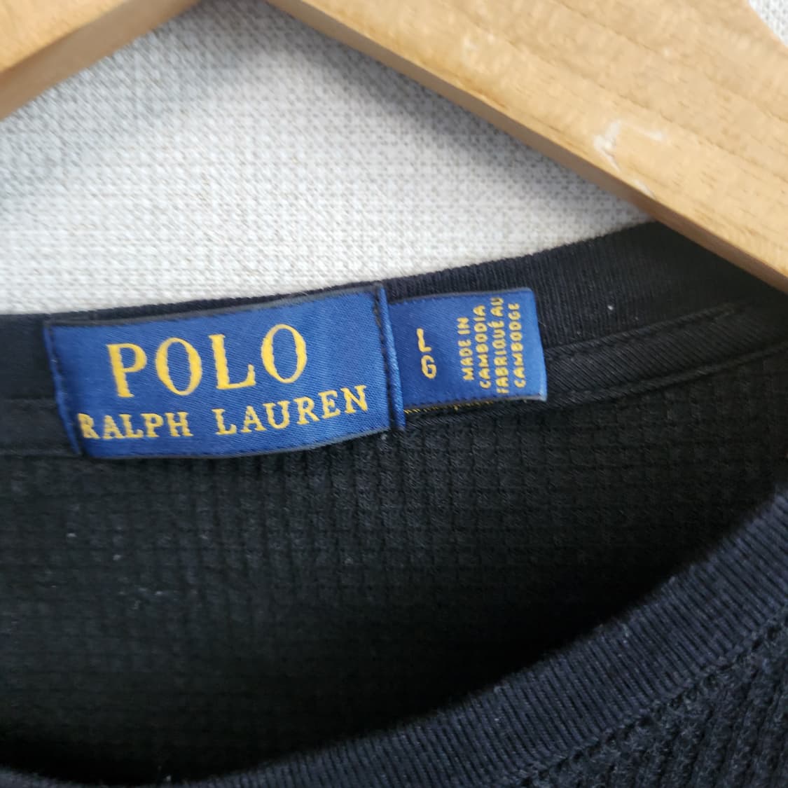 [L] 폴로 랄프로렌 블랙 와플 긴팔티 상품이미지3