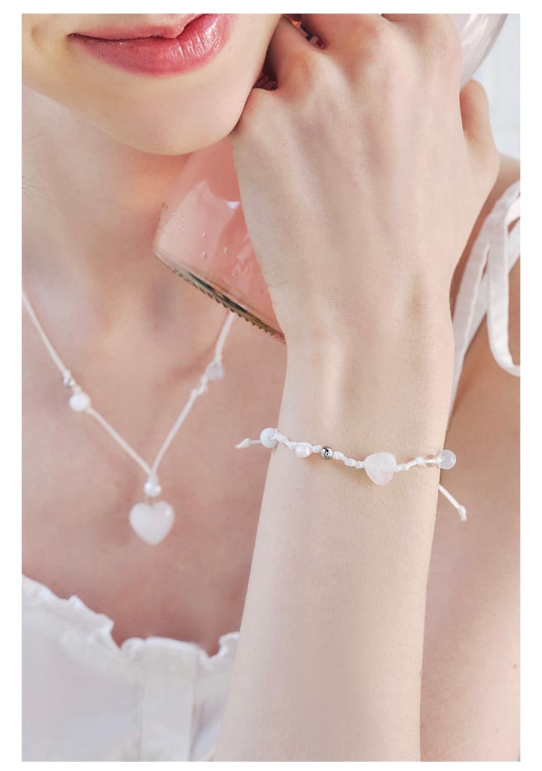 미착용) 앵브록스 키치 하트 펄 팔찌 상품이미지3