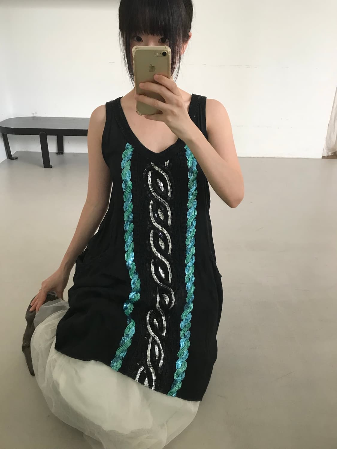 vintage spangles pocket sleeveless 상품이미지3