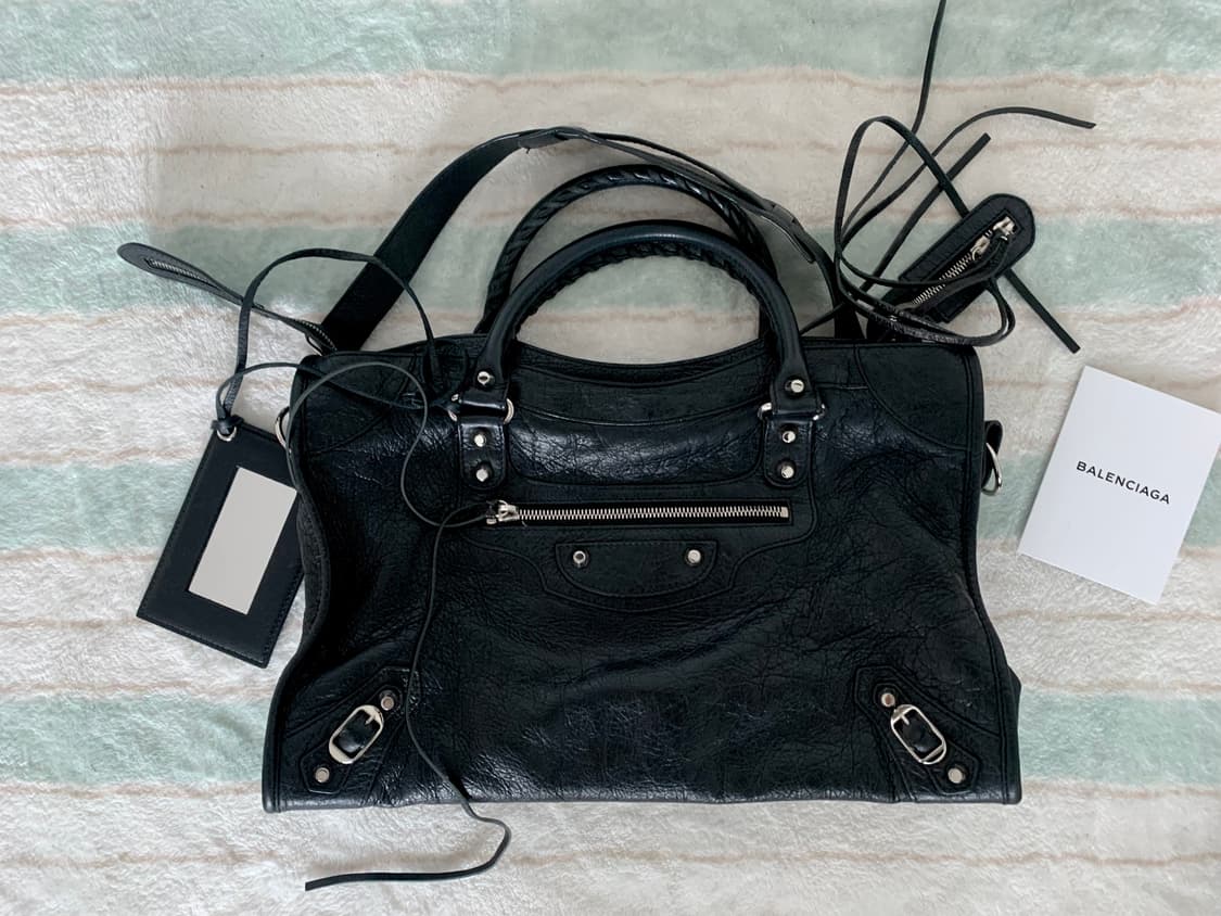 발렌시아가 미듐 모터백 블랙 시티백 은장 미디움 가방 상품이미지1