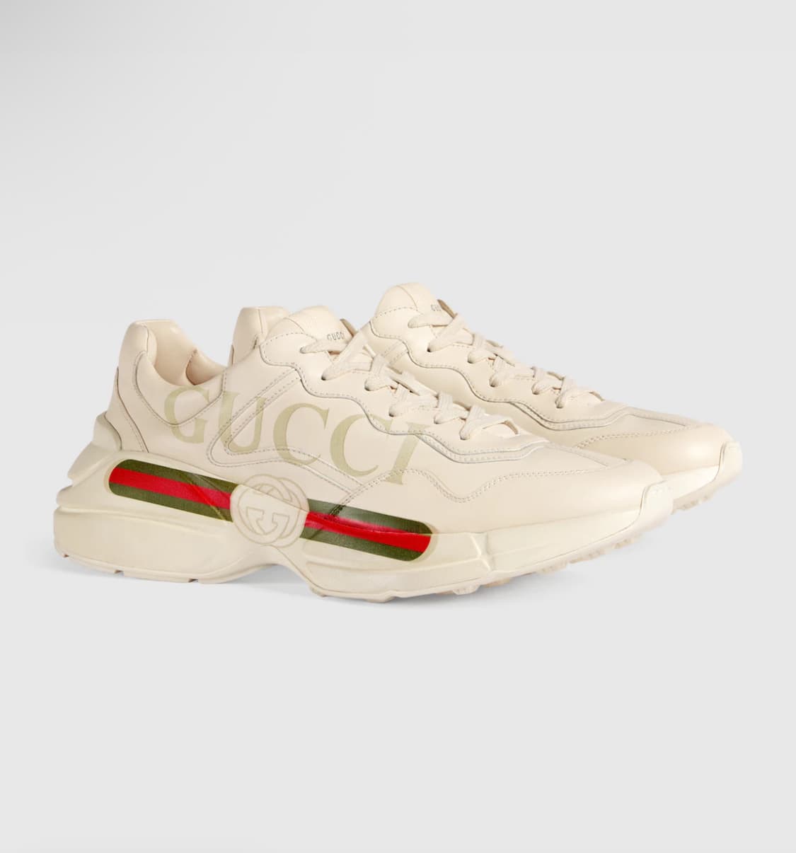 [GUCCI] 롸이톤 로고 레더 스니커즈 (UK 6.5) 상품이미지1