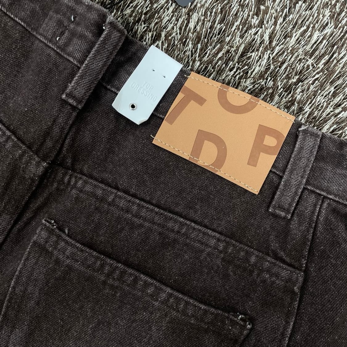 탑드레싱 TOPDRESSING 브라운 알파 와이드 데님팬츠 M 상품이미지5