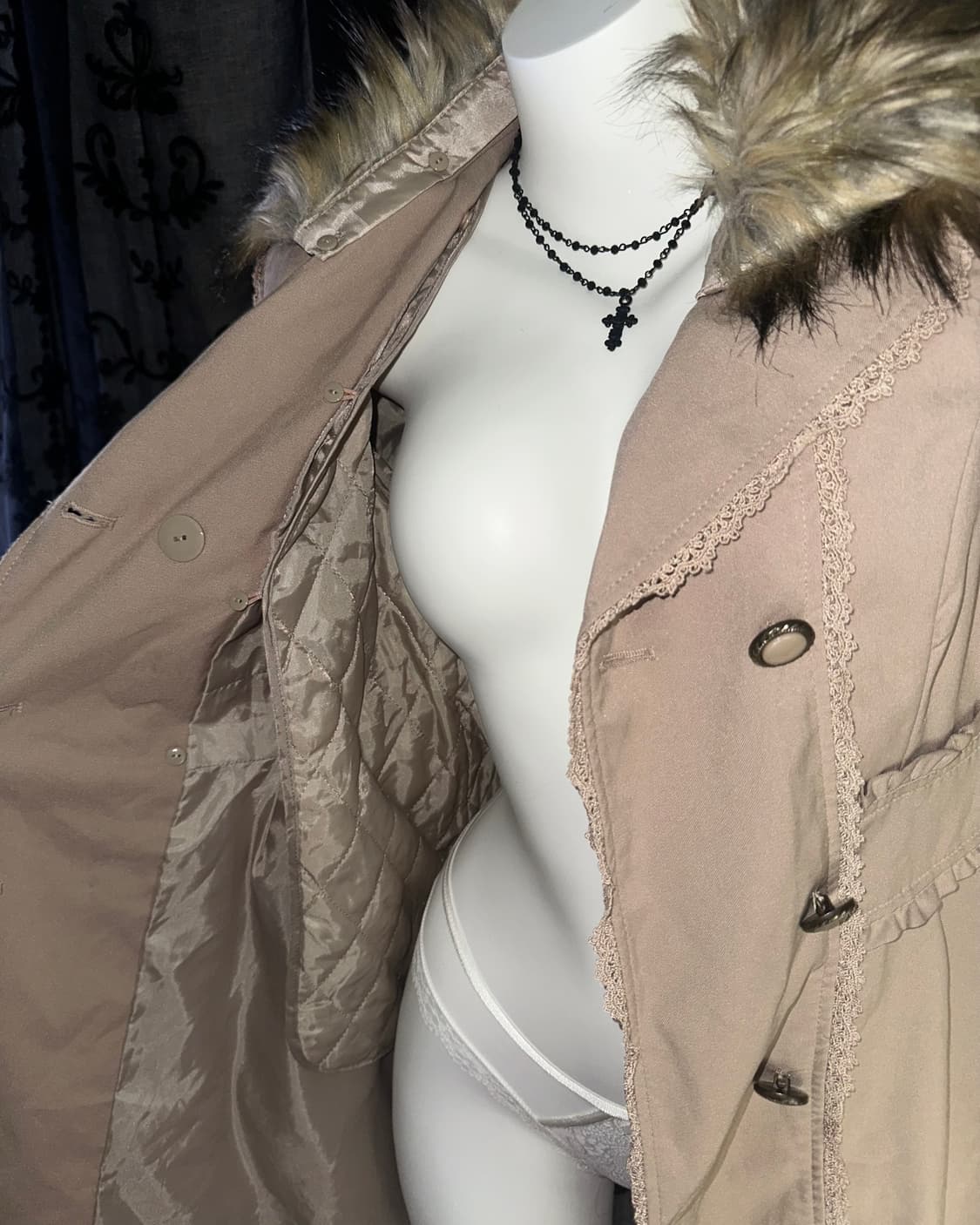 brown lovely trench coat 상품이미지4