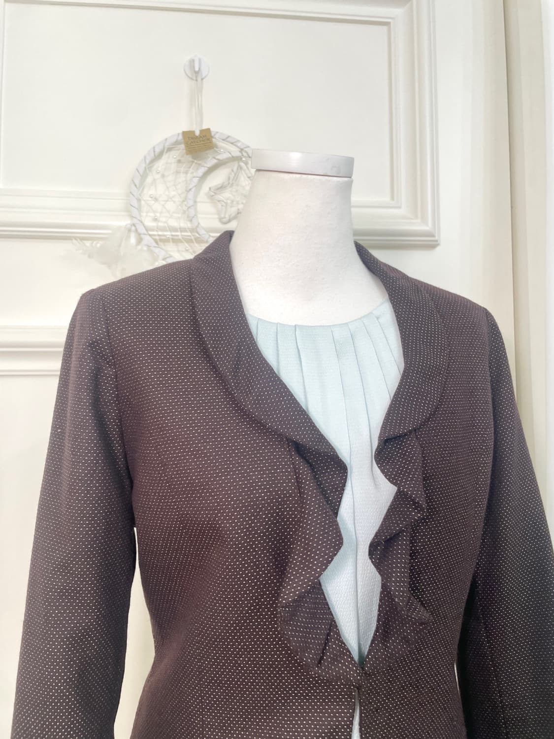 brown dot ruffle jacket(size-40) 상품이미지7