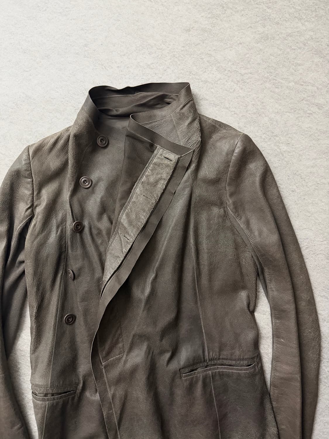 10‘S 릭오웬스 비대칭 램스킨자켓 상품이미지3