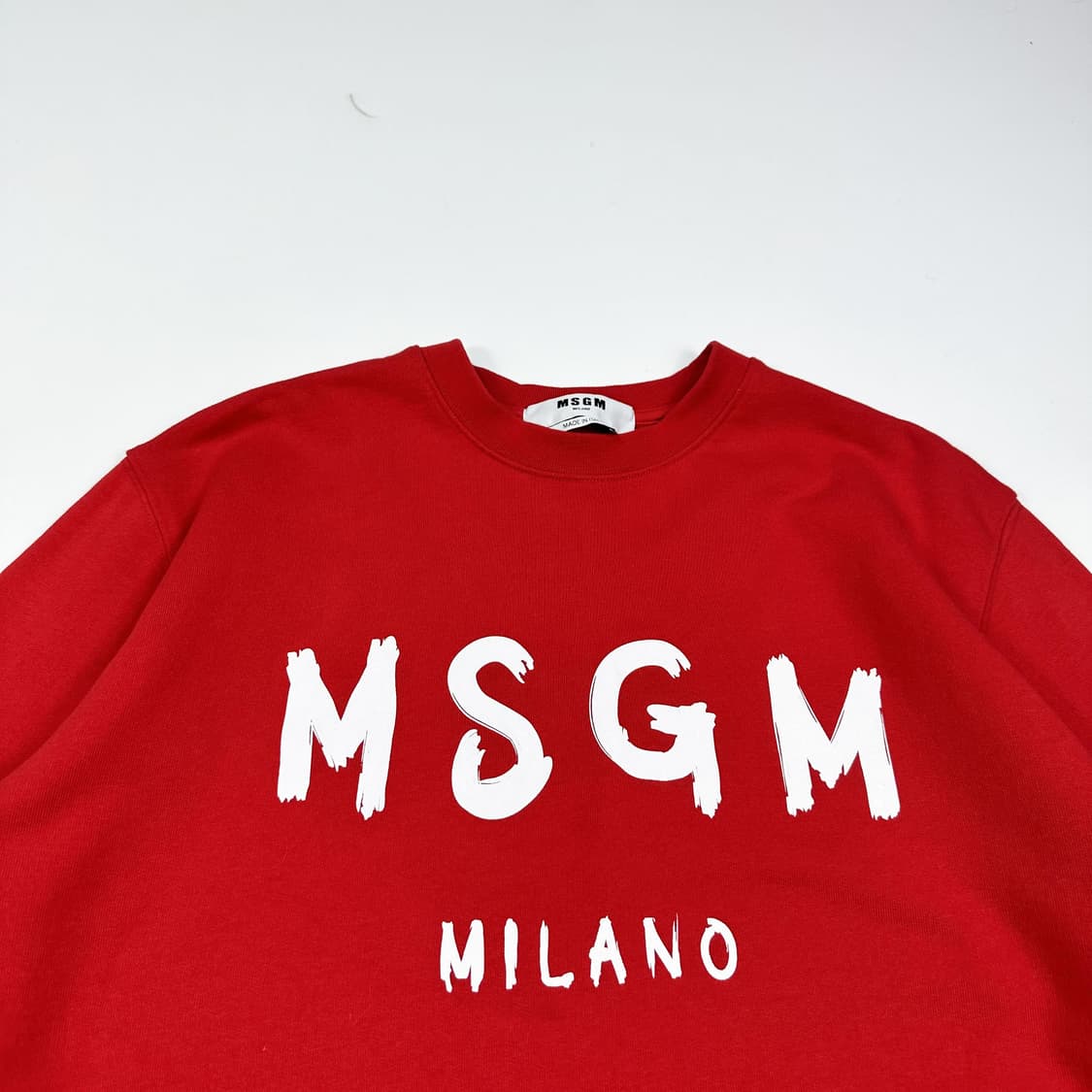 MSGM 밀라노 스펠아웃 맨투맨 스웻셔츠 레드 XL 상품이미지2