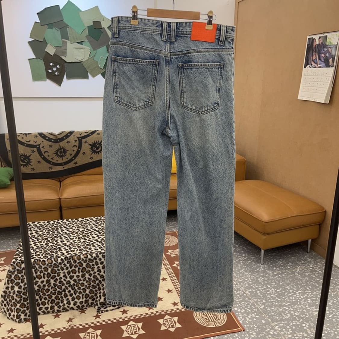 플랙 X OAM 빈티지 Y2K 연청 오렌지패치 데님팬츠 M C09522 상품이미지4