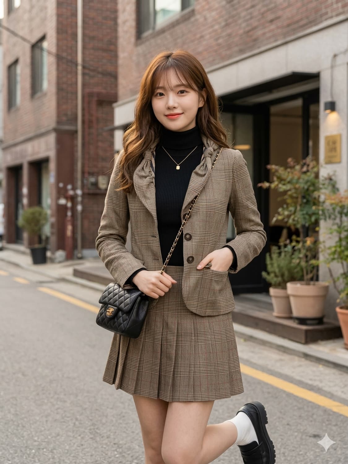 MOSCHINO 모스키노 칩앤시크 꼬임 넥 체크 자켓 상품이미지1