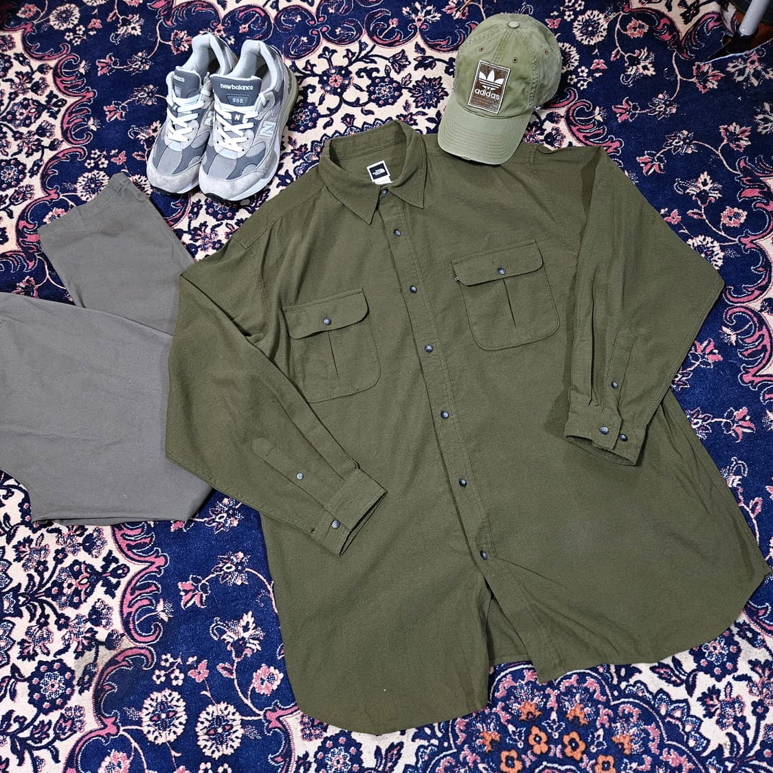 노스페이스 카키브라운 투포켓 Zip 워크웨어 루즈핏 셔츠 Free 상품이미지1