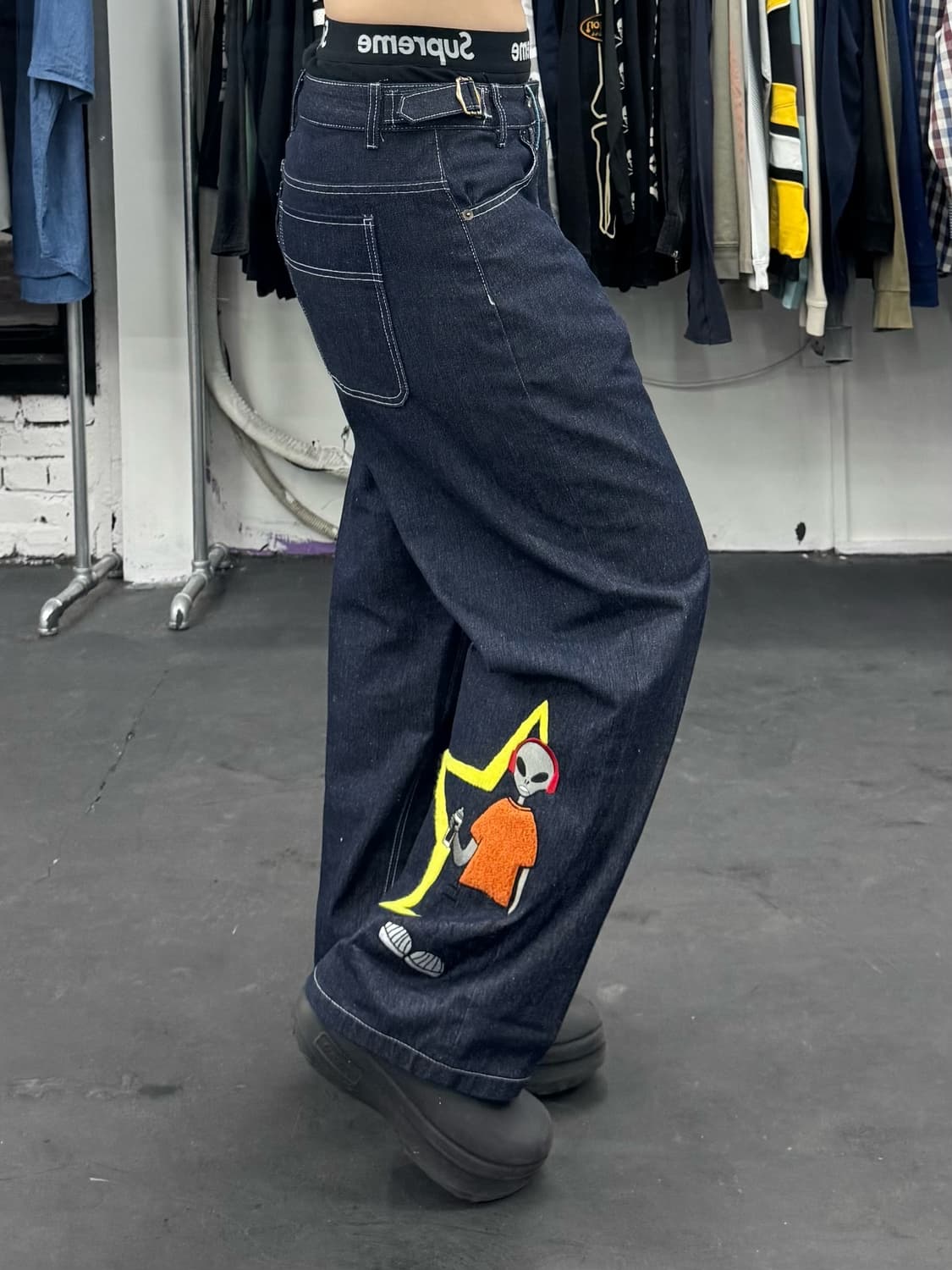 엑스톤즈 패치워크 데님팬츠 상품이미지4