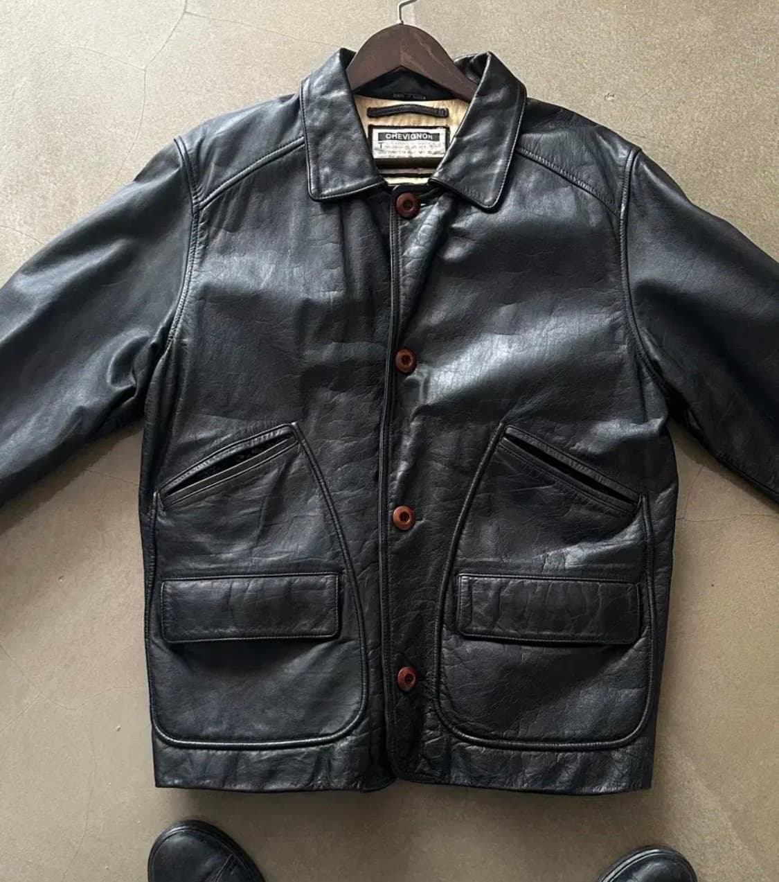 쉐비뇽 소가죽 레더 카코트 자켓 상품이미지1