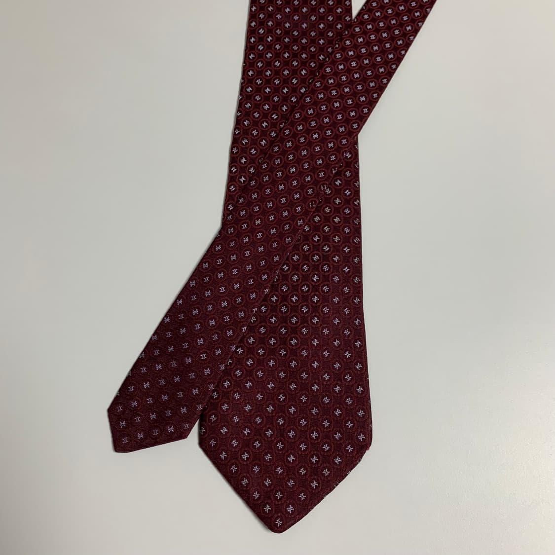 셀린느(CELINE) 모노그램 명품넥타이 A-A+등급 버건디컬러 상품이미지3