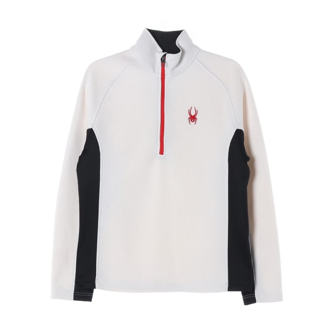 스파이더 화이트 배색 로고 자수 반집업 M 상품이미지1