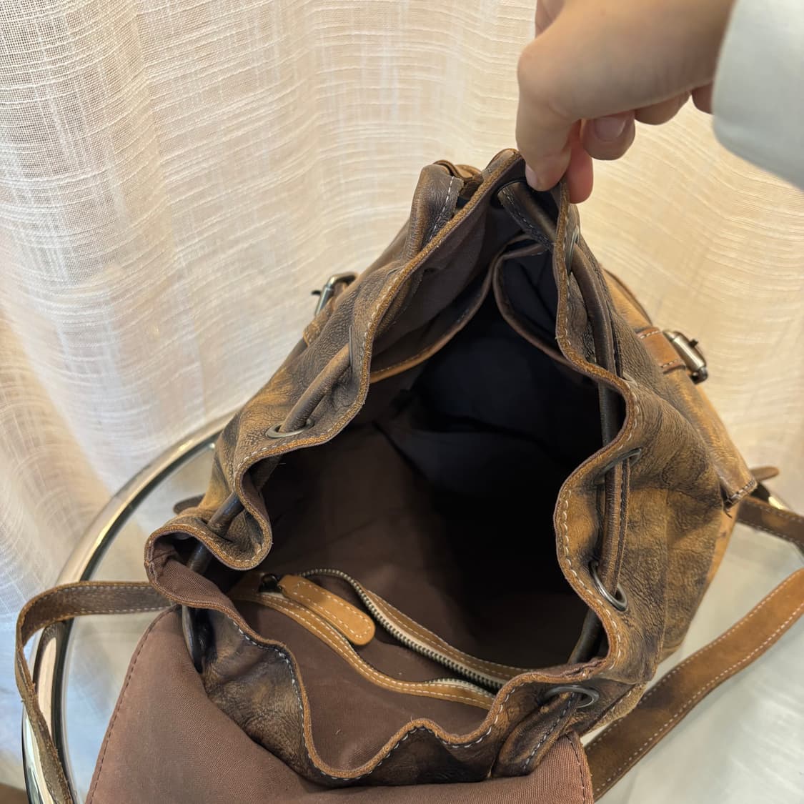 이태리 천연 소가죽 백팩     상품이미지7