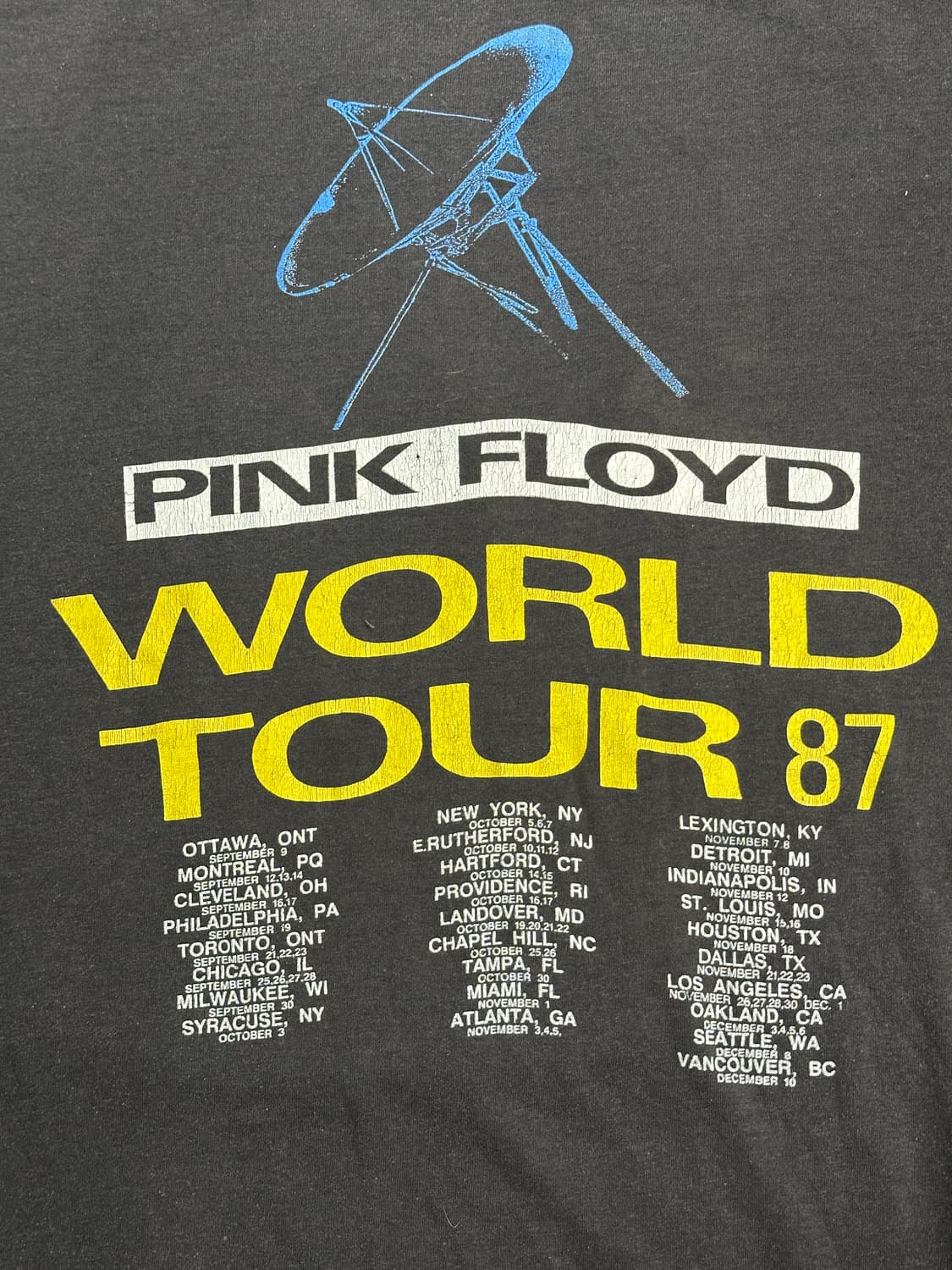 1987' PINK FLOYD 월드투어 티셔츠 L 상품이미지3