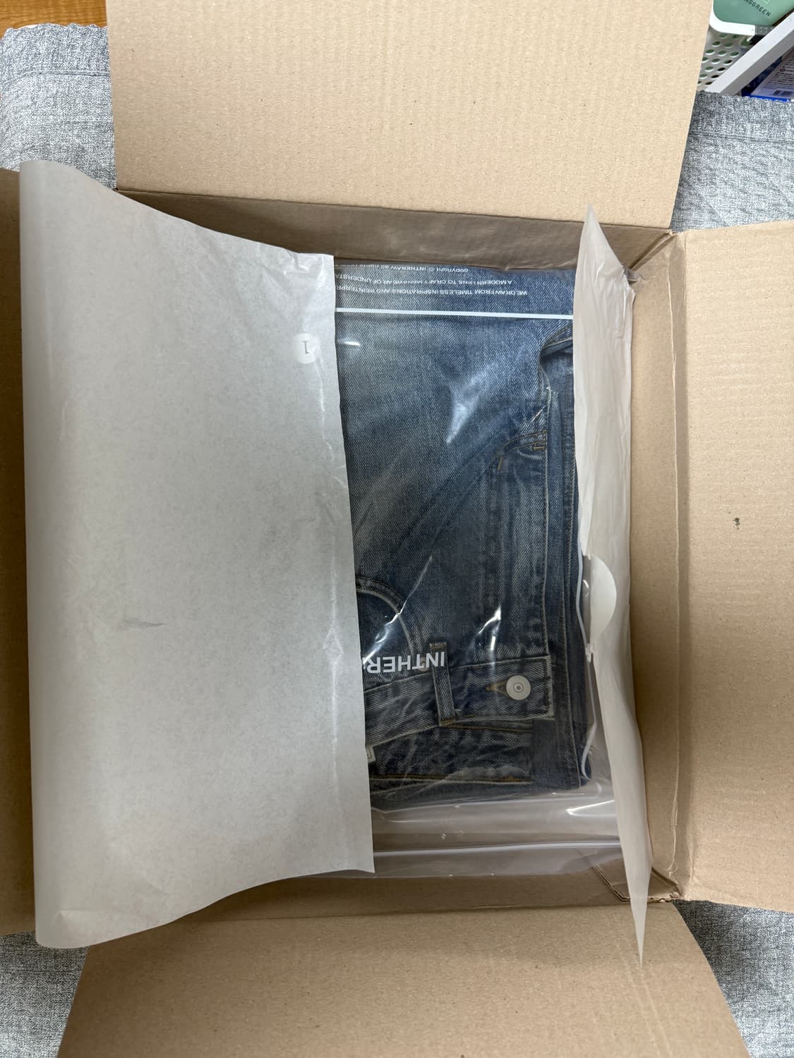 새상품) 인더로우 5PK 와이드 테이퍼드 데님팬츠 빈티지블루 1 상품이미지1