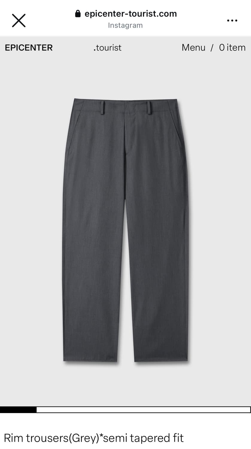 Rim trousers(Grey)*semi tapered fit 상품이미지1