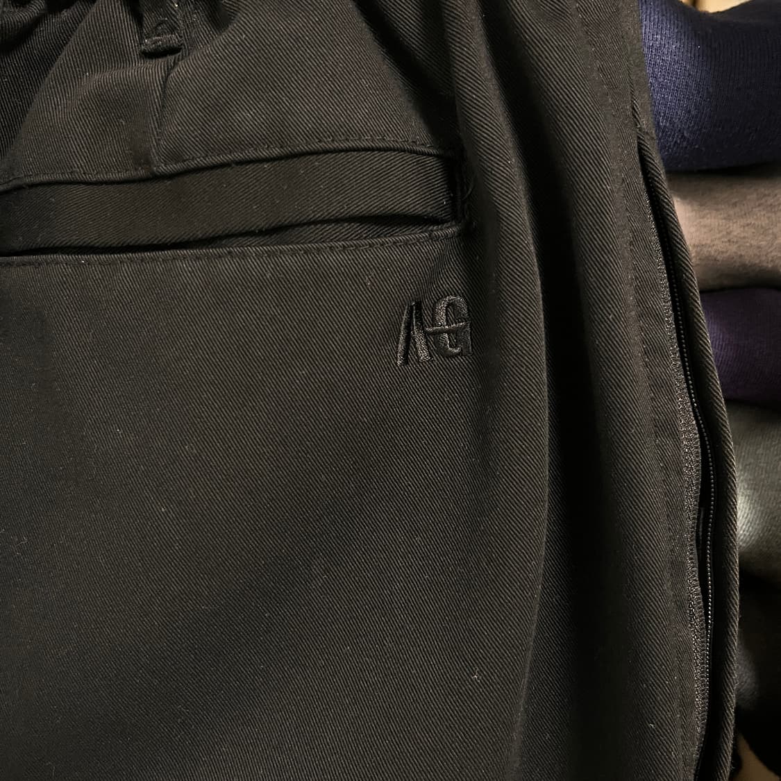 [F] 앵글런 오버핏 더블 포켓 팬츠 블랙 상품이미지3