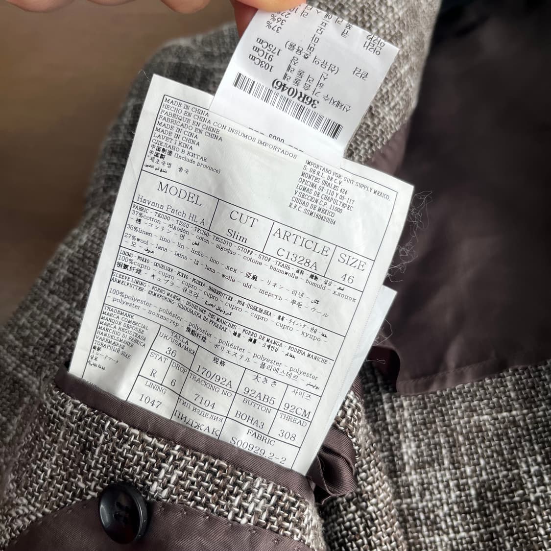 수트서플라이 코튼/린넨 블렌드 블레이져 46 상품이미지9