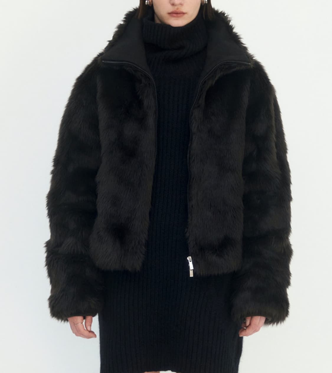 트리밍버드 하이넥집업퍼자켓 다크브라운 판매해요 상품이미지2