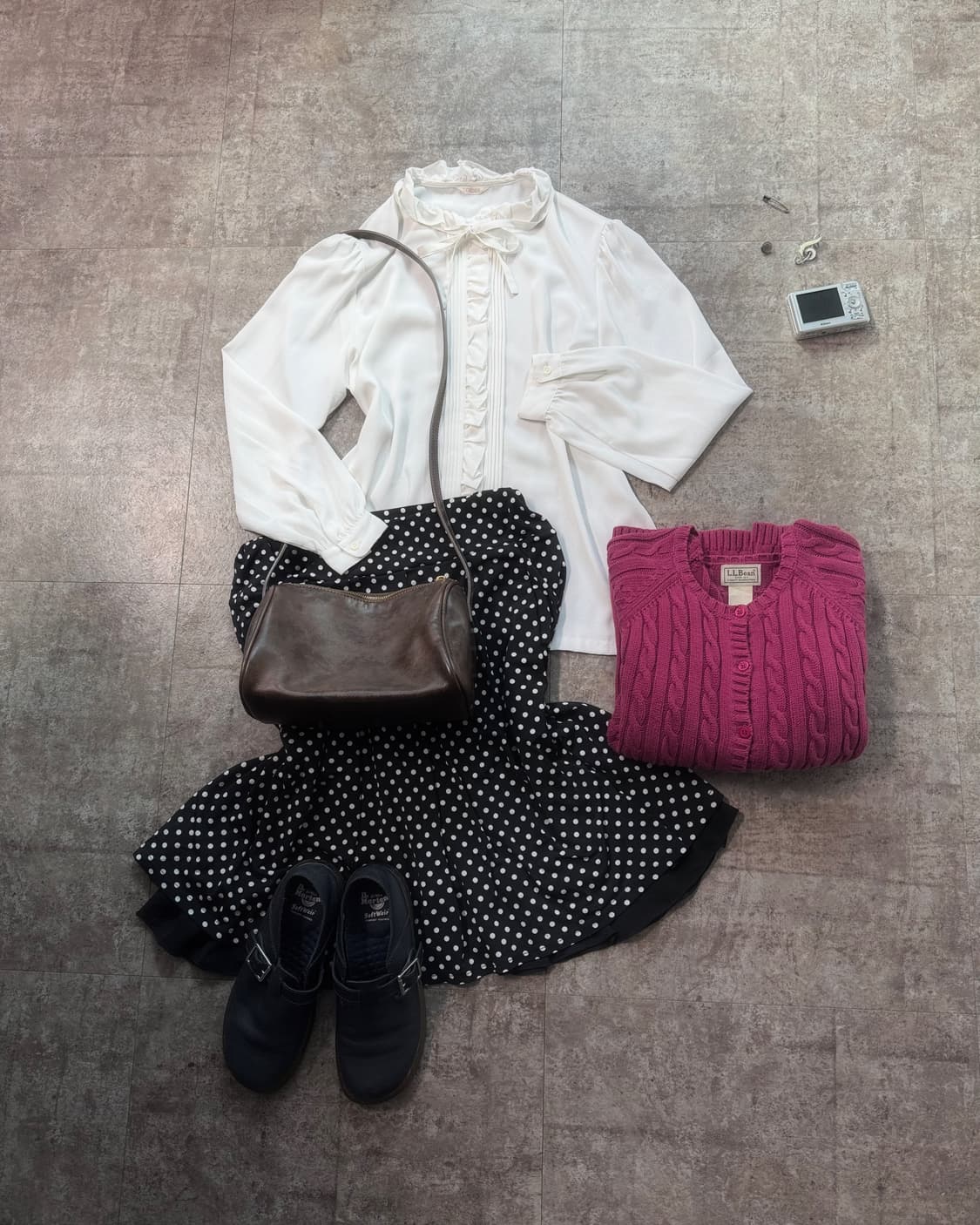 레이어드 도트 패턴 스커트 상품이미지2