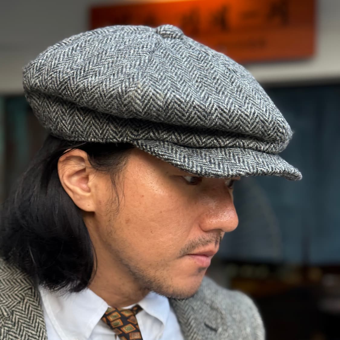 해리스트위드 헤링본 트위드 울 뉴스보이햇 60-62 상품이미지10