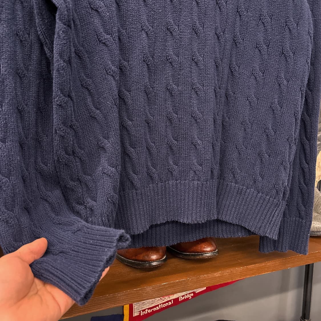 신형라벨 폴로 랄프로렌 케이블 코튼니트 스웨터 네이비 N1051 상품이미지4