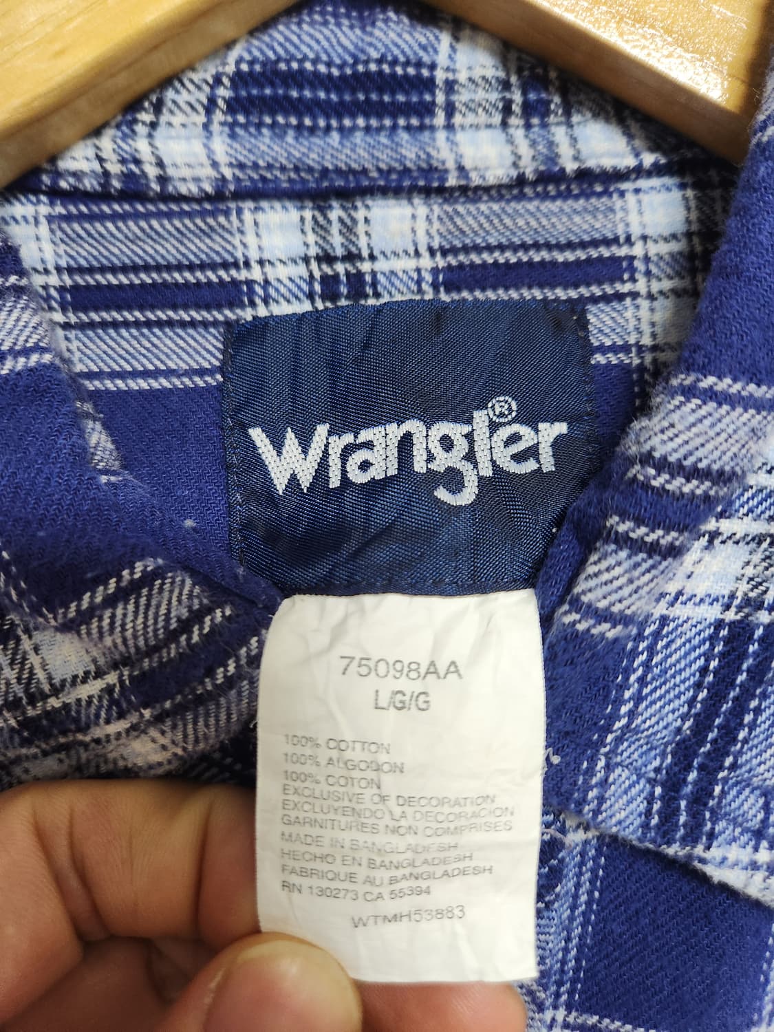 랭글러Wrangler 웨스턴 플란넬 셔츠 L - S144 상품이미지4