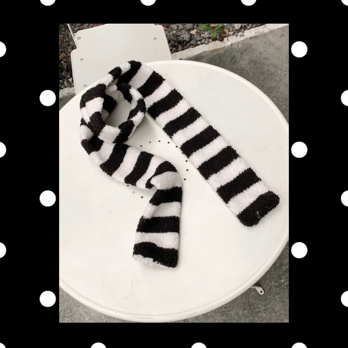 뽀글이 단가라 스트라이프 머플러 상품이미지1