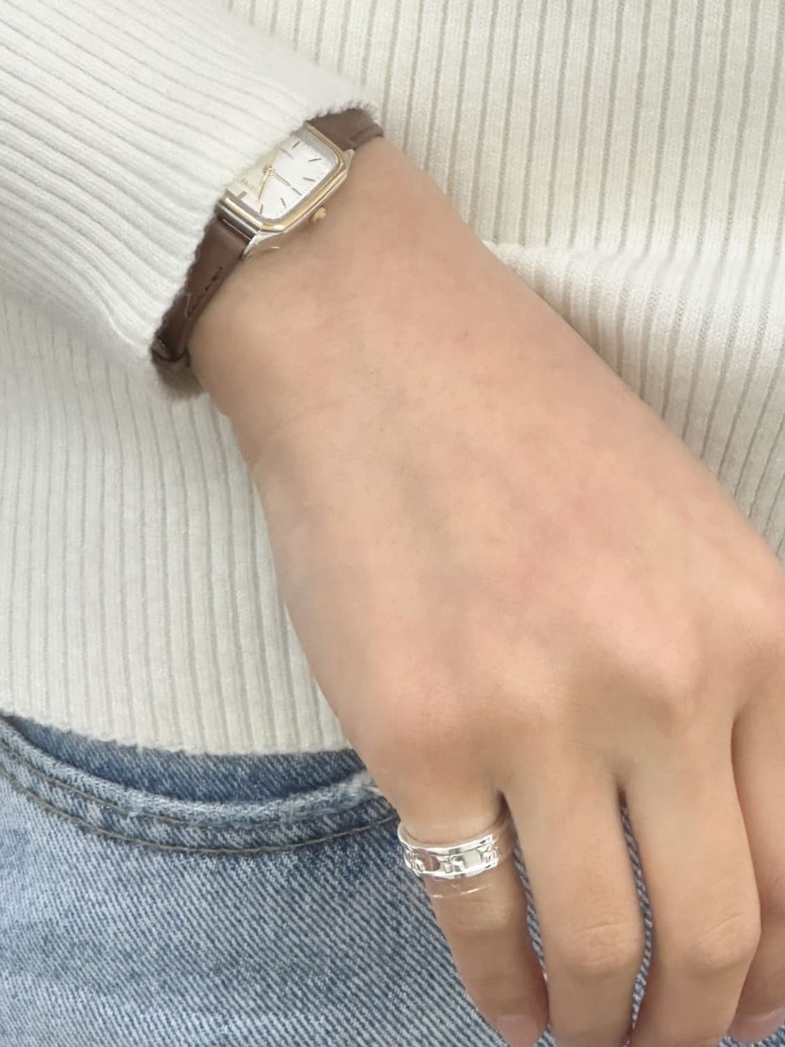 courreges / 꾸레쥬 실버 950 로고 반지 상품이미지10