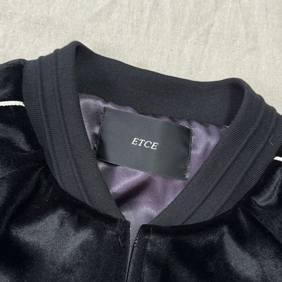 ETCE 스컬 벨벳 블루종 자켓 L 상품이미지4